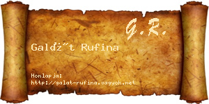 Galát Rufina névjegykártya